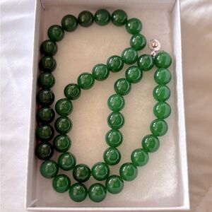 💚 TENG YUE Green Agate Bead Necklace & Bracelet Set – Faux Jade Look 💚
